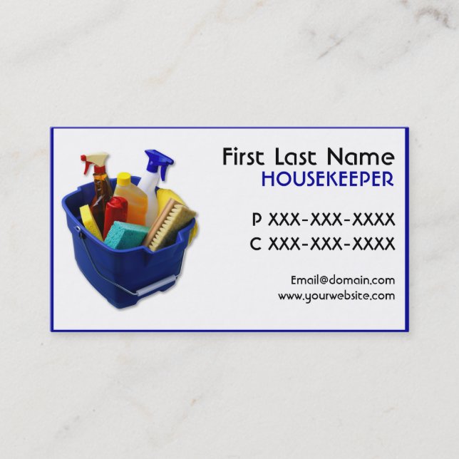 Simple cleaning supplies business cards (Front)