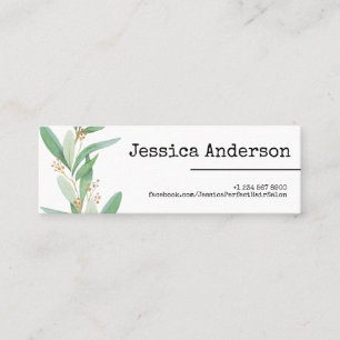 Simple Clear Chic Floral Hairdresser Beauty Salon Mini Business Card