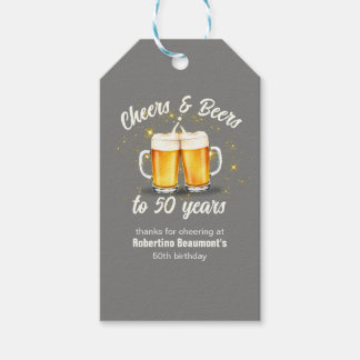 Simple Clinging Glasses Cheers Beers to 50 Years Gift Tags