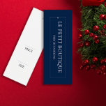 Simple Clothing Navy Blue Hanging Price Tag<br><div class="desc">A minimalist tag for your boutique or online fashion business. This simple navy blue hanging price tag is easy for you to personalise. Your customers will love the simplicity of this. On the front of this you will add your business name and tagline. Dark blue on one side and white...</div>