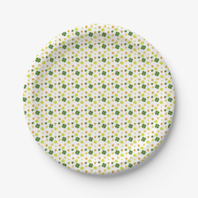 Simple Clover Pattern Paper Plate (Front)