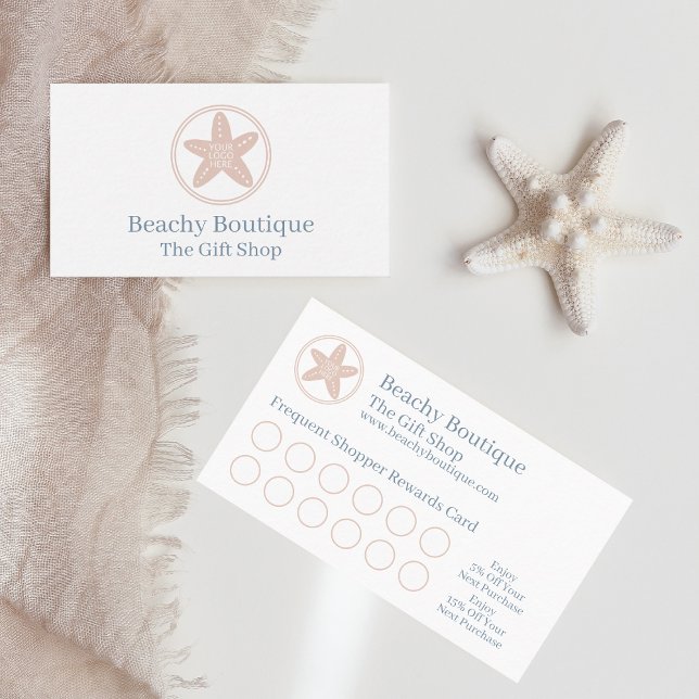 Simple Coastal Beachy Boutique Business Loyalty Card (Creator Uploaded)