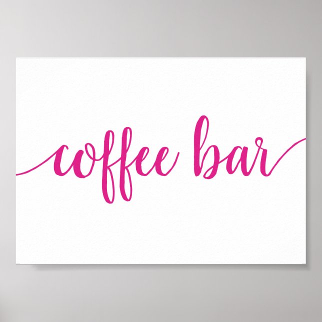 Simple Coffee Bar | Hot Pink Any Event Sign (Front)