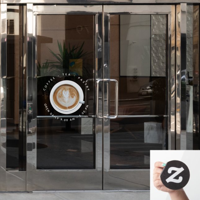 Simple Coffee Cup Coffee Shop Business Open Hour (Office Door)