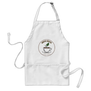 Simple Coffee Cup Logo with Leaf Standard Apron