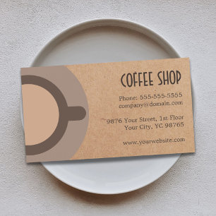 Simple Coffee Icon Cardboard Back Coffee Shop 1. Business Card