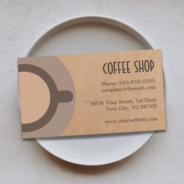 Simple Coffee Icon Cardboard Back Coffee Shop 1. Business Card (Creator Uploaded)
