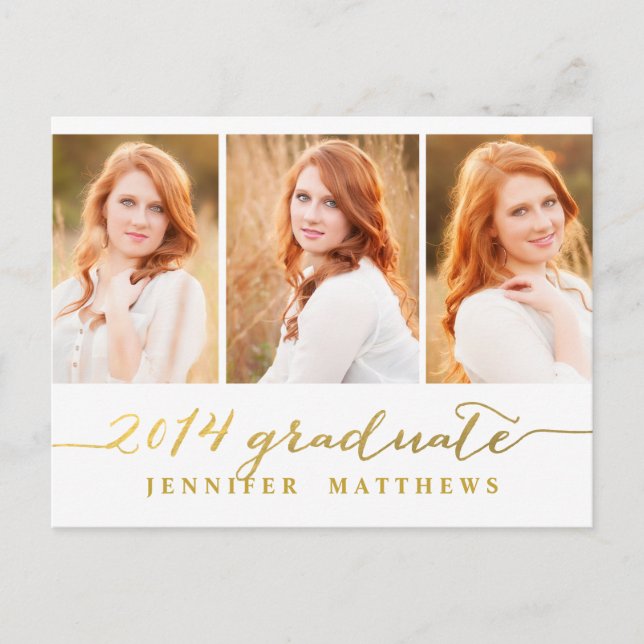 Simple Collage | Graduation Party Invitation Postcard (Front)