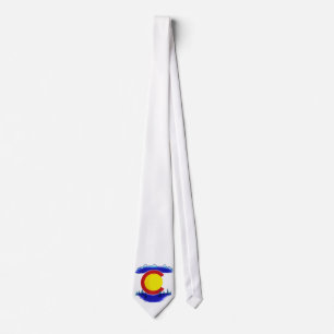 Simple Colorado flag mountains necktie