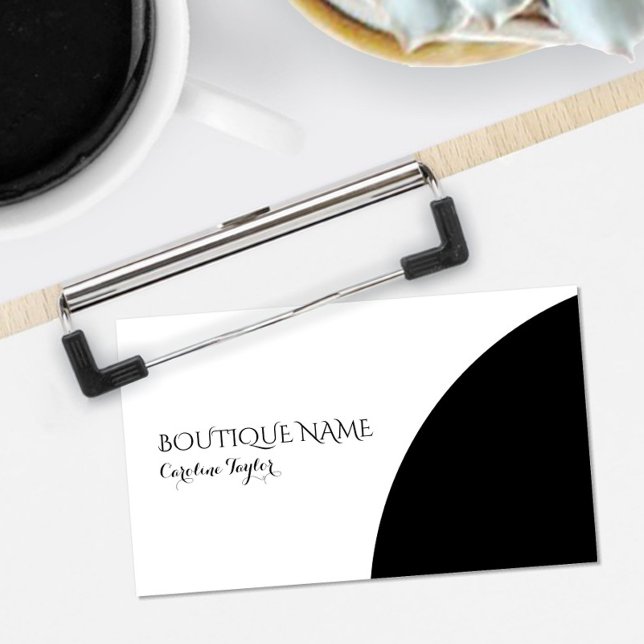 Simple Colorblock Boutique Black Business Card (Creator Uploaded)