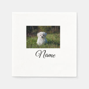 Simple colorful animal add name photo custom throw napkin