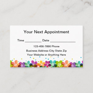 Simple Colorful Appointment Reminder Business Card