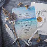 Simple Colorful Beach Elegant QR Code Wedding