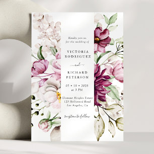 Simple Colorful Elegant Floral Wedding Invitation