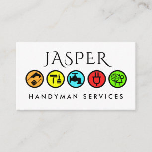 Simple Colorful Handyman Icons Business Card