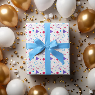 Simple Colorful Shapes Pattern Birthday Gift Wrapping Paper
