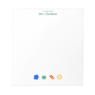 Simple Colorful Sketches Kindergarden Teacher Notepad