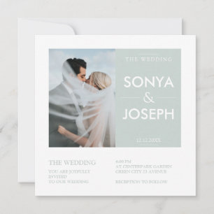 Simple Colour Elegant Text and Photo Save The Date Invitation