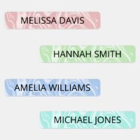 Simple Colour Swirl Pattern Name Labels