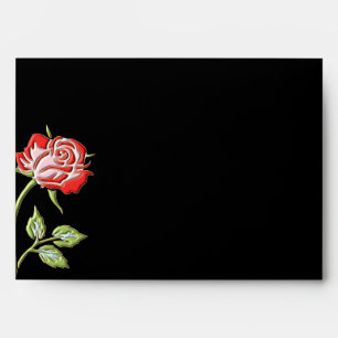 Simple Coloured Rose Envelope