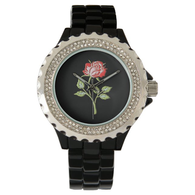 Simple Coloured Rose Watch (Front)