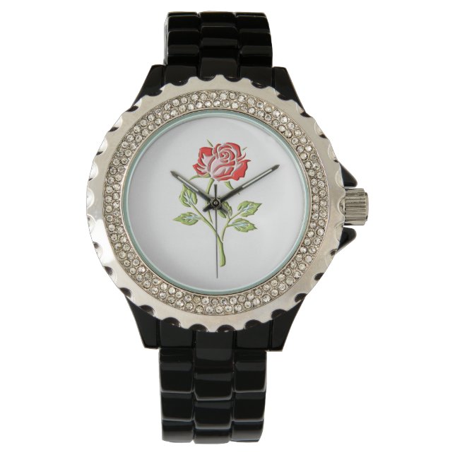 Simple Coloured Rose Watch (Front)