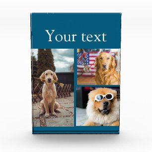 Simple colourful animal add name photo collage block