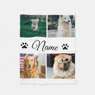 Simple colourful animal add name photo collage fleece blanket