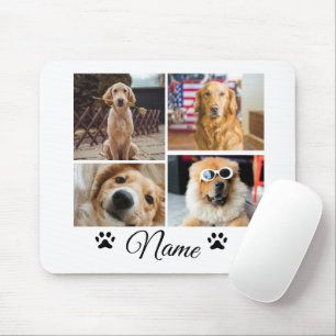 Simple colourful animal add name photo collage mouse pad