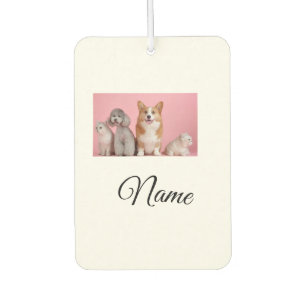 Simple colourful animal add name photo custom car air freshener