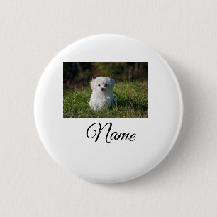 Simple colourful animal add name photo custom thro 6 cm round badge