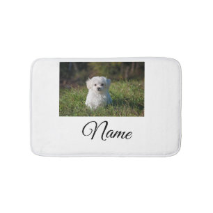Simple colourful animal add name photo custom thro bath mat
