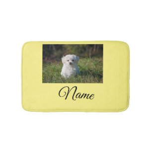 Simple colourful animal add name photo custom thro bath mat