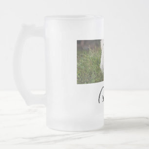 Simple colourful animal add name photo custom thro frosted glass beer mug
