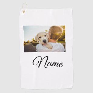 Simple colourful animal add name photo custom thro golf towel