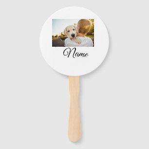 Simple colourful animal add name photo custom thro hand fan