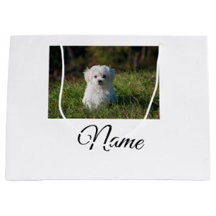 Simple colourful animal add name photo custom thro large gift bag