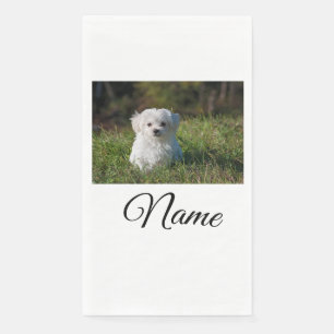 Simple colourful animal add name photo custom thro napkin