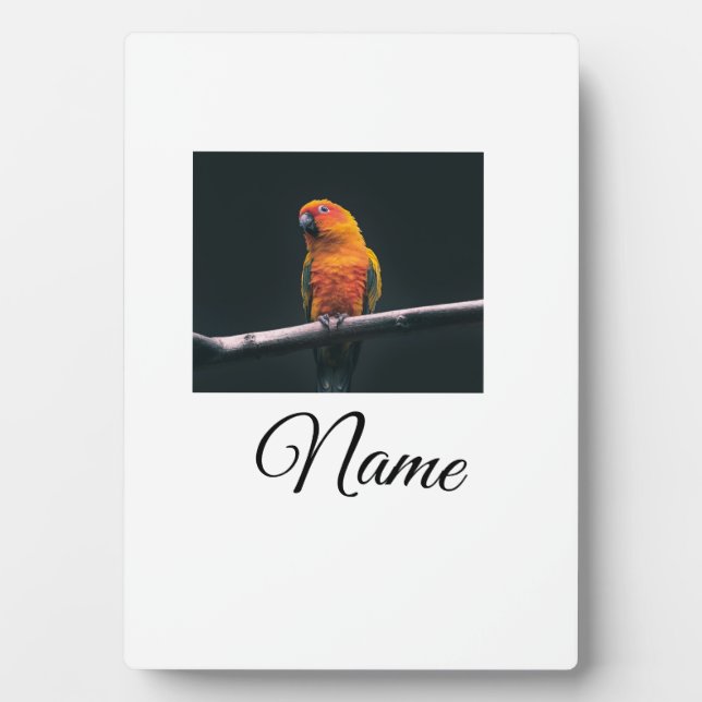 Simple colourful animal add name photo custom thro plaque (Front)