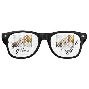 Simple colourful animal add name photo custom thro retro sunglasses