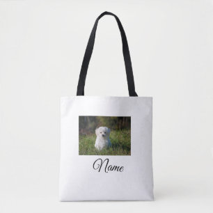 Simple colourful animal add name photo custom thro tote bag