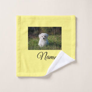 Simple colourful animal add name photo custom thro wash cloth