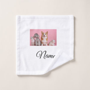 Simple colourful animal add name photo custom wash cloth