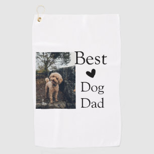 Simple colourful animal add name photo dog dad gif golf towel
