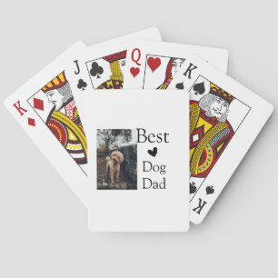 Simple colourful animal add name photo dog dad gif playing cards