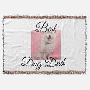 Simple colourful animal add name photo dog Dad gif Throw Blanket