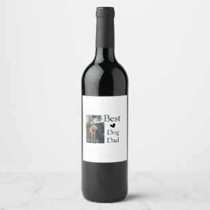 Simple colourful animal add name photo dog dad gif wine label