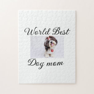 Simple colourful animal add name photo dog mum gif jigsaw puzzle