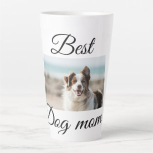 Simple colourful animal add name photo dog mum gif latte mug