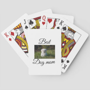 Simple colourful animal add name photo dog mum gif playing cards